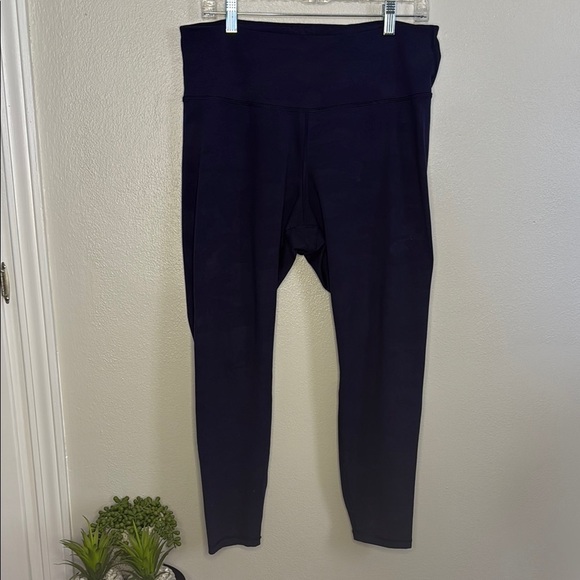 Blue Camo Patterned Full-Length Leggings with Elastic Waistband - Picture 1 of 4